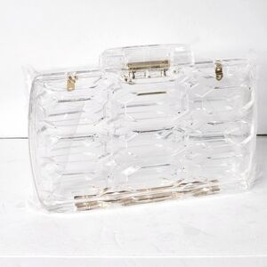 Mini Transparent Handbag Women's Clutch Purch Honeycomb Acrylic Evening …